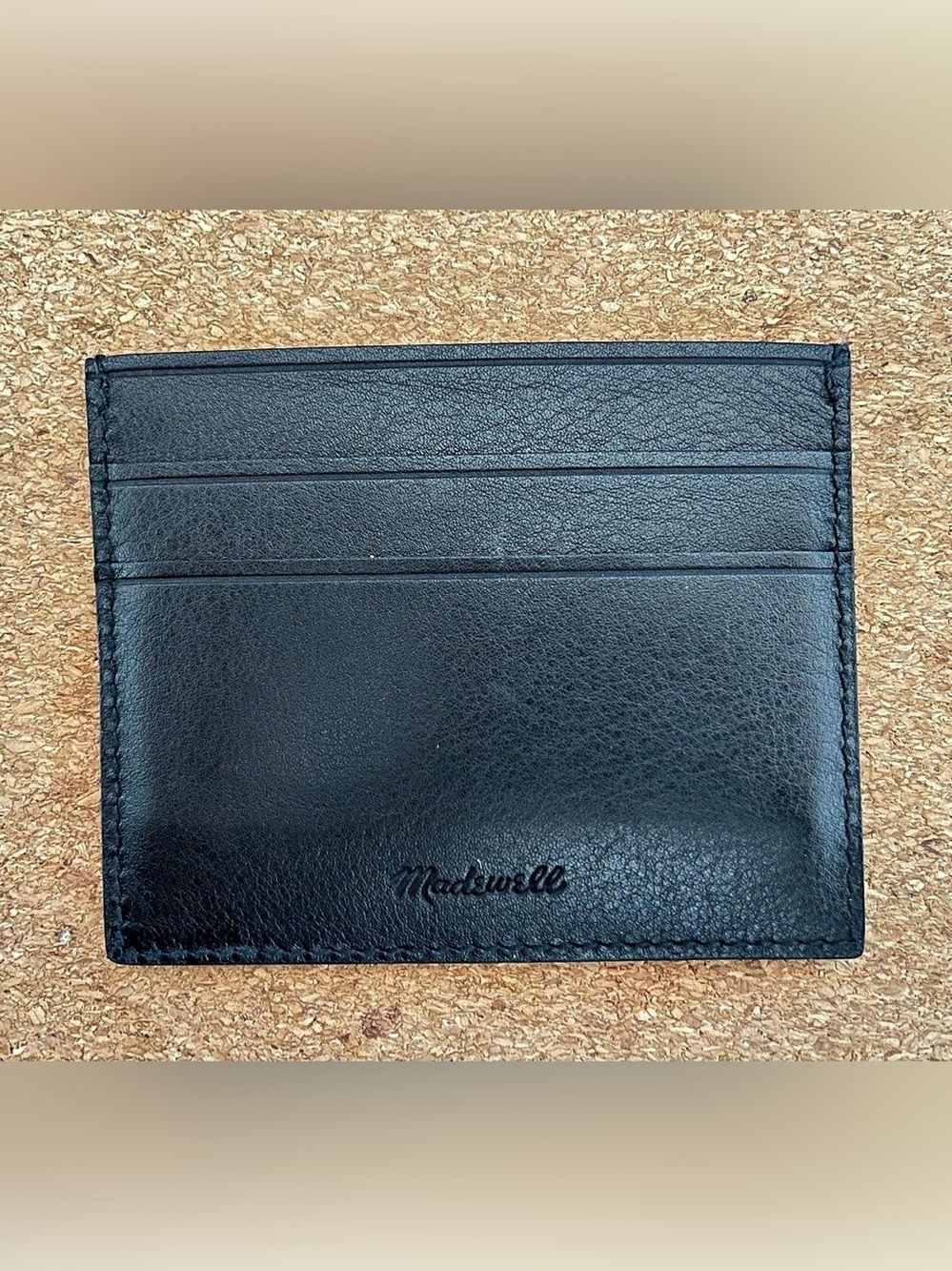 Madewell The Leather Card Case Leather Wallet in Black